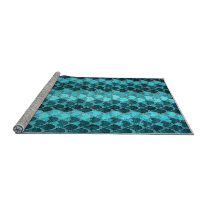 Sideview of Machine Washable Abstract Light Blue Contemporary Rug, wshcon1178lblu