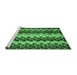 Sideview of Machine Washable Abstract Emerald Green Contemporary Area Rugs, wshcon1178emgrn