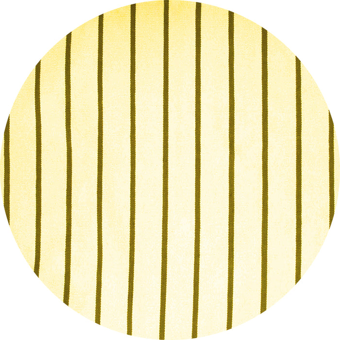 Round Solid Yellow Modern Rug, con1179yw