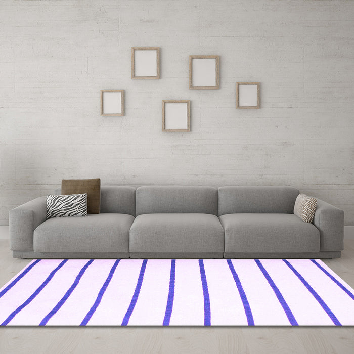 Machine Washable Solid Purple Modern Area Rugs in a Living Room, wshcon1179pur