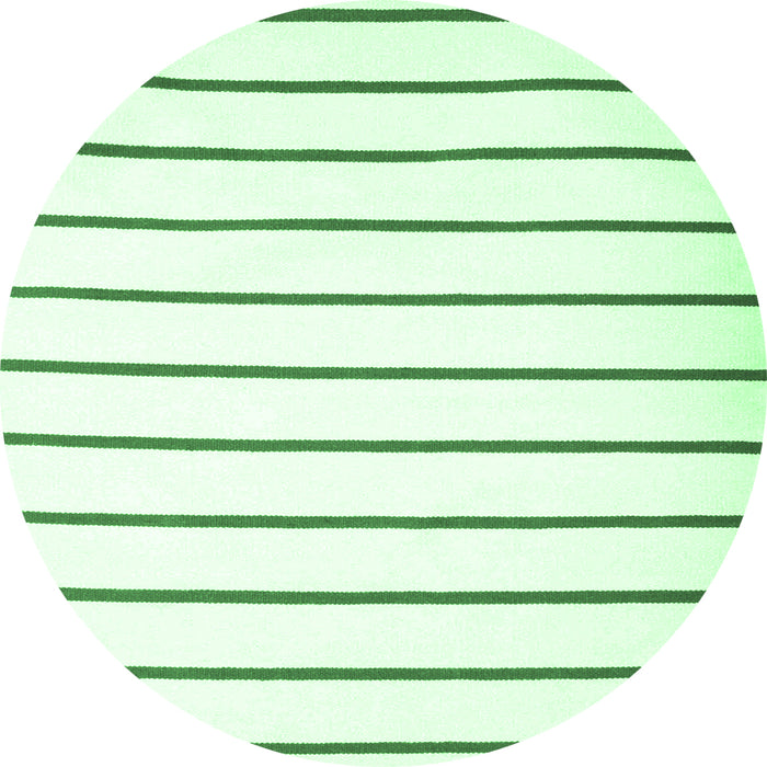 Round Machine Washable Solid Emerald Green Modern Area Rugs, wshcon1179emgrn