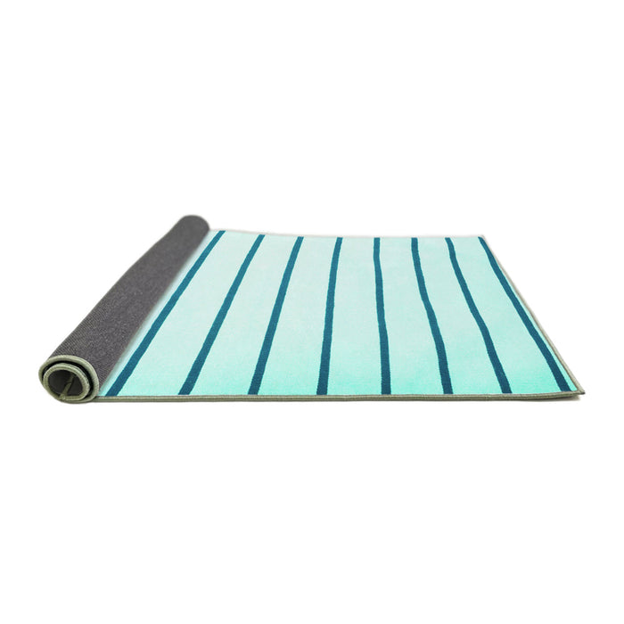 Sideview of Solid Turquoise Modern Rug, con1179turq