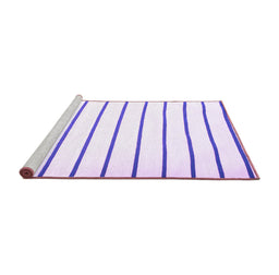 Sideview of Machine Washable Solid Purple Modern Area Rugs, wshcon1179pur