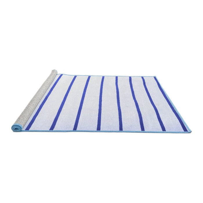 Sideview of Machine Washable Solid Blue Modern Rug, wshcon1179blu