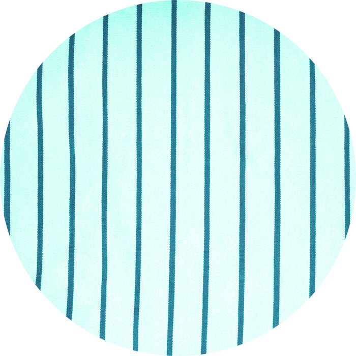 Round Machine Washable Solid Turquoise Modern Area Rugs, wshcon1179turq