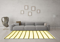 Machine Washable Solid Yellow Modern Rug, wshcon1179yw