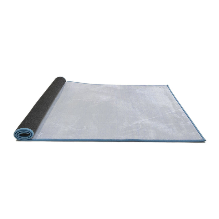 Sideview of Solid Blue Modern Rug, con117blu