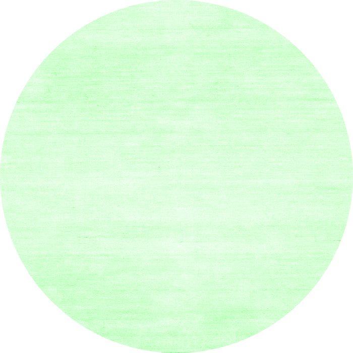 Round Machine Washable Solid Emerald Green Modern Area Rugs, wshcon117emgrn