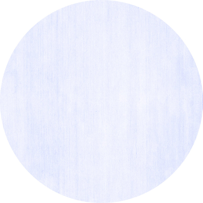 Round Machine Washable Solid Blue Modern Rug, wshcon117blu