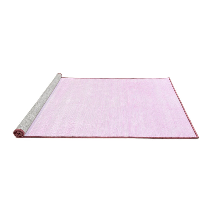 Sideview of Machine Washable Solid Pink Modern Rug, wshcon117pnk