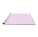 Sideview of Machine Washable Solid Pink Modern Rug, wshcon117pnk