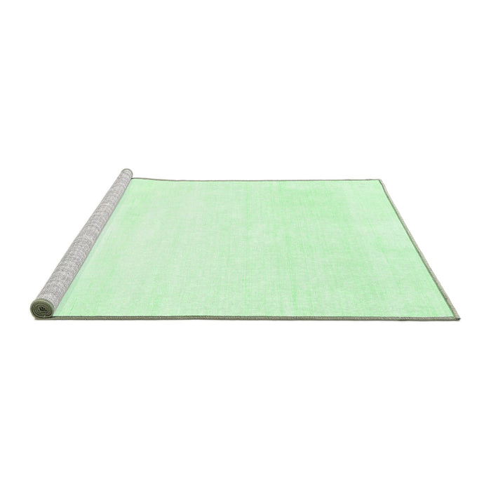 Sideview of Machine Washable Solid Emerald Green Modern Area Rugs, wshcon117emgrn