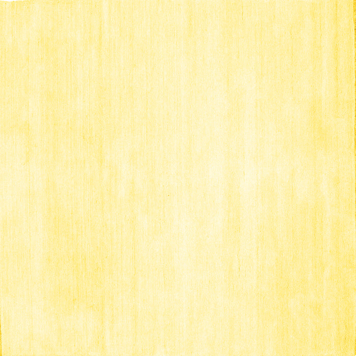 Square Machine Washable Solid Yellow Modern Rug, wshcon117yw
