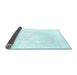 Sideview of Solid Light Blue Modern Rug, con117lblu