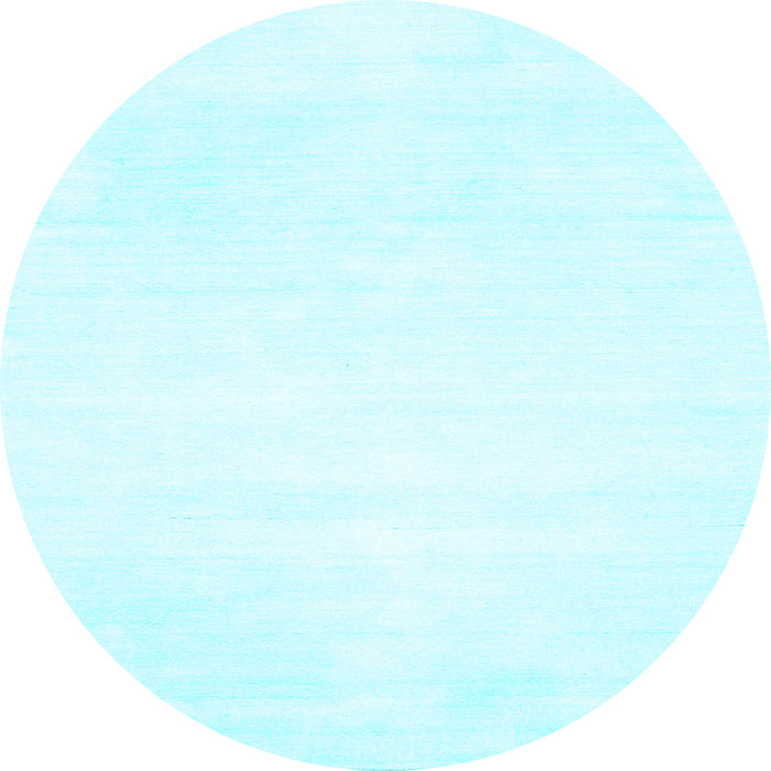 Round Machine Washable Solid Light Blue Modern Rug, wshcon117lblu