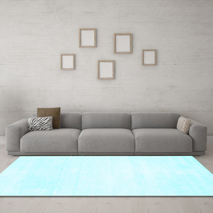 Machine Washable Solid Light Blue Modern Rug in a Living Room, wshcon117lblu