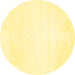 Round Solid Yellow Modern Rug, con117yw