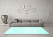 Machine Washable Solid Turquoise Modern Area Rugs in a Living Room,, wshcon117turq