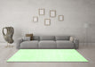 Machine Washable Solid Green Modern Area Rugs in a Living Room,, wshcon117grn