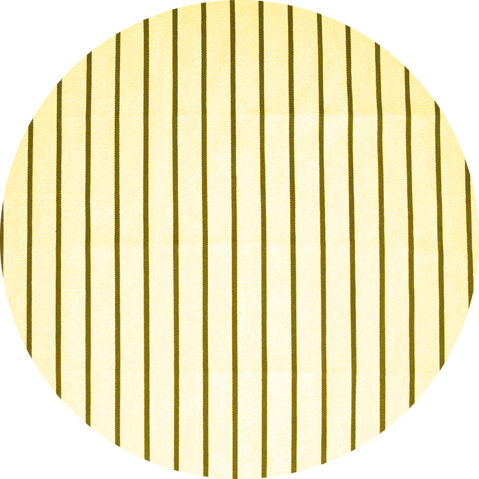 Round Machine Washable Solid Yellow Modern Rug, wshcon1180yw