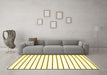 Machine Washable Solid Yellow Modern Rug in a Living Room, wshcon1180yw