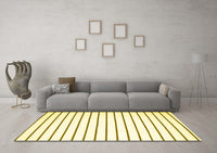 Machine Washable Solid Yellow Modern Rug, wshcon1180yw