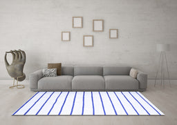 Machine Washable Southwestern Blue Country Rug in a Living Room, wshcon1181blu