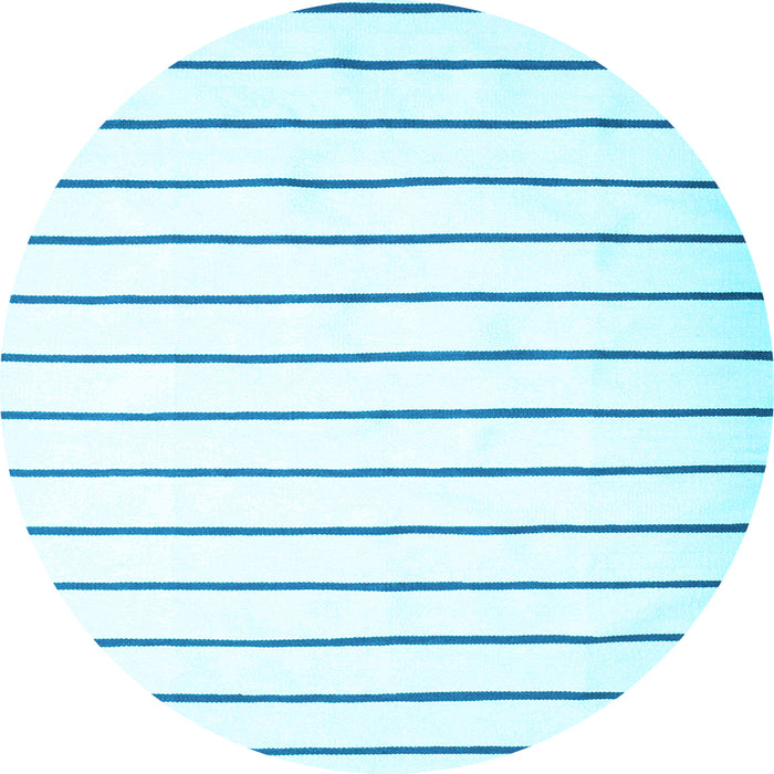 Round Machine Washable Southwestern Light Blue Country Rug, wshcon1181lblu