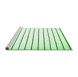 Sideview of Machine Washable Southwestern Emerald Green Country Area Rugs, wshcon1181emgrn