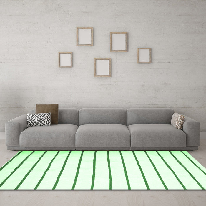 Machine Washable Southwestern Emerald Green Country Area Rugs in a Living Room,, wshcon1181emgrn