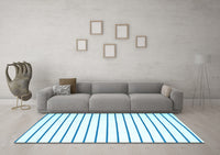 Machine Washable Solid Light Blue Modern Rug, wshcon1182lblu