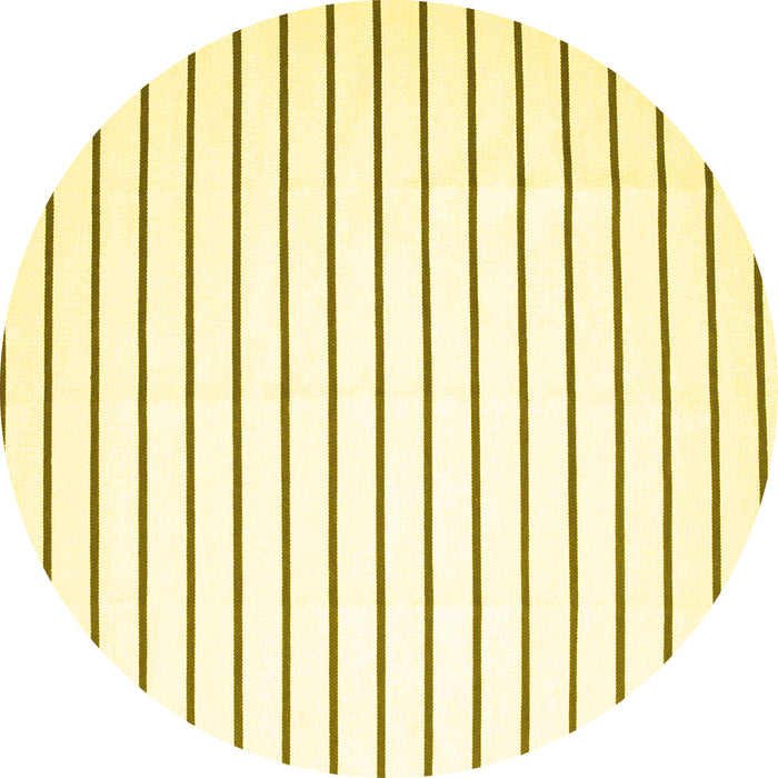 Round Machine Washable Solid Yellow Modern Rug, wshcon1182yw