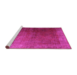 Sideview of Machine Washable Persian Pink Bohemian Rug, wshcon1183pnk