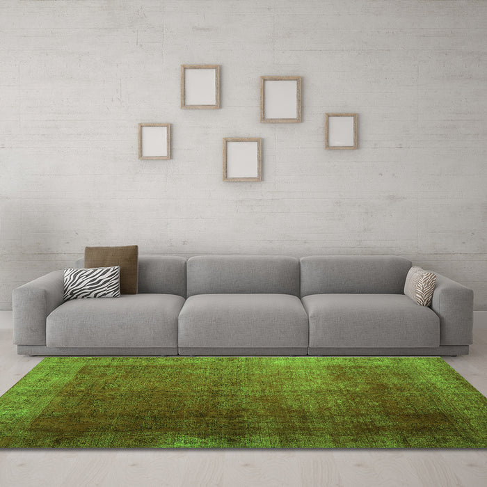 Machine Washable Persian Green Bohemian Area Rugs in a Living Room,, wshcon1183grn