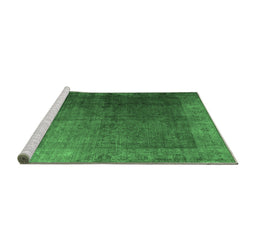 Sideview of Machine Washable Persian Emerald Green Bohemian Area Rugs, wshcon1183emgrn