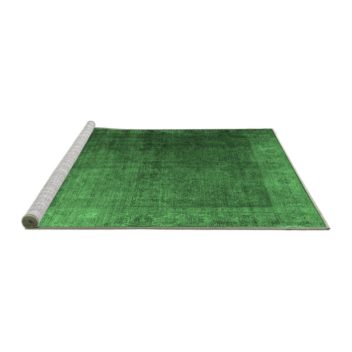 Sideview of Machine Washable Persian Emerald Green Bohemian Area Rugs, wshcon1183emgrn