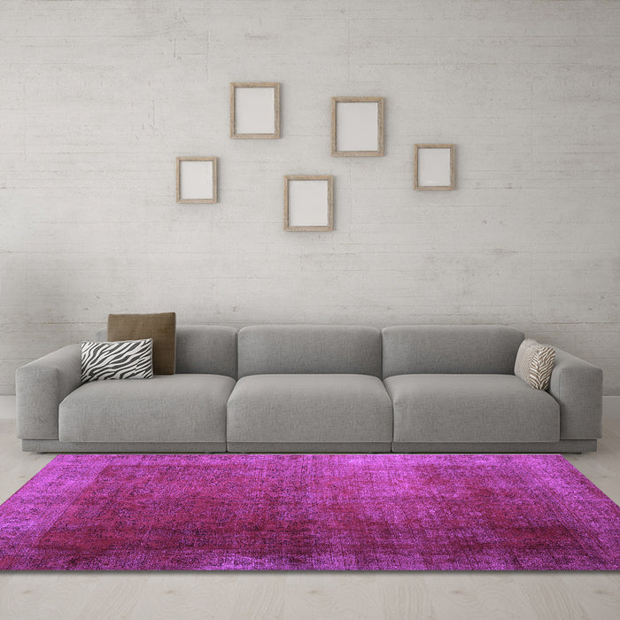 Machine Washable Persian Purple Bohemian Area Rugs in a Living Room, wshcon1183pur