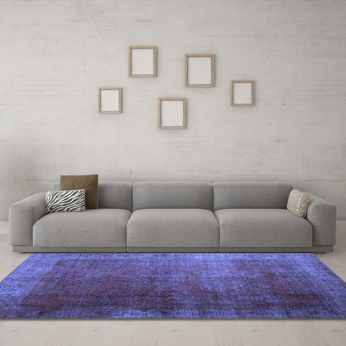 Machine Washable Persian Blue Bohemian Rug in a Living Room, wshcon1183blu