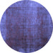 Round Persian Blue Bohemian Rug, con1183blu