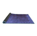 Sideview of Persian Blue Bohemian Rug, con1183blu