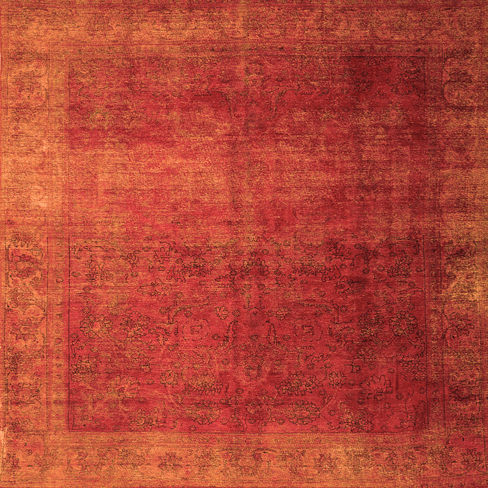 Round Machine Washable Persian Orange Bohemian Area Rugs, wshcon1183org