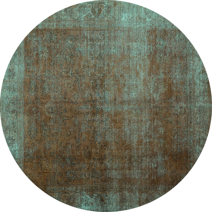 Round Persian Turquoise Bohemian Rug, con1183turq