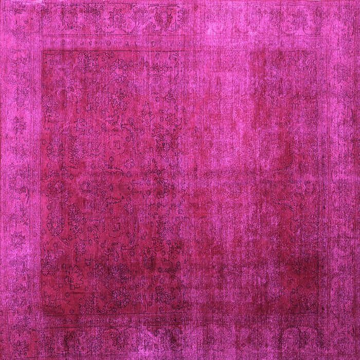 Square Machine Washable Persian Pink Bohemian Rug, wshcon1183pnk