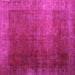 Square Machine Washable Persian Pink Bohemian Rug, wshcon1183pnk