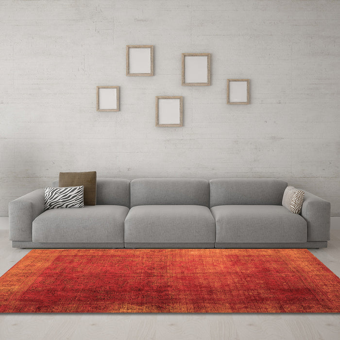 Machine Washable Persian Orange Bohemian Area Rugs in a Living Room, wshcon1183org