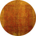 Round Persian Yellow Bohemian Rug, con1183yw