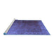 Sideview of Machine Washable Persian Blue Bohemian Rug, wshcon1183blu