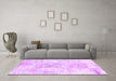 Machine Washable Abstract Purple Contemporary Area Rugs in a Living Room, wshcon1184pur