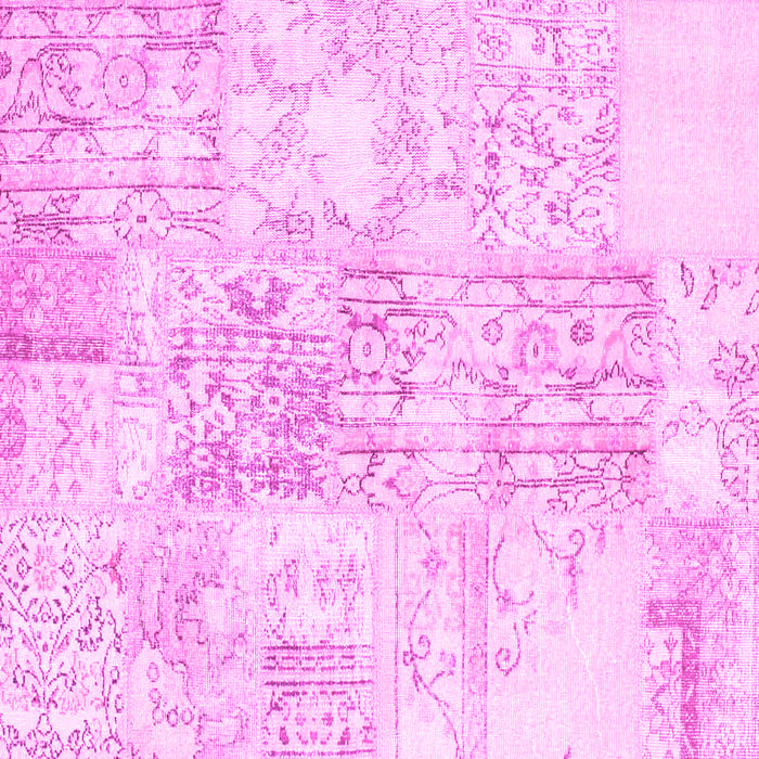 Square Abstract Pink Contemporary Rug, con1184pnk
