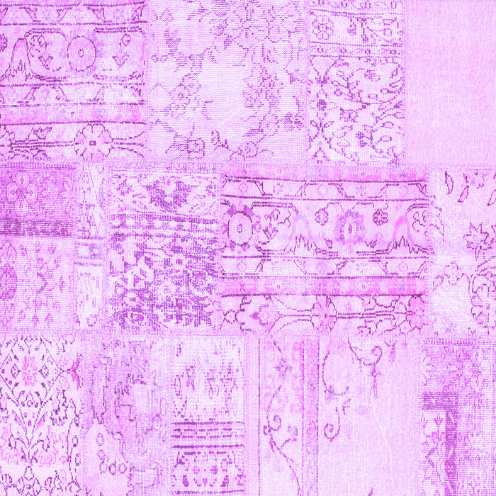 Square Machine Washable Abstract Purple Contemporary Area Rugs, wshcon1184pur